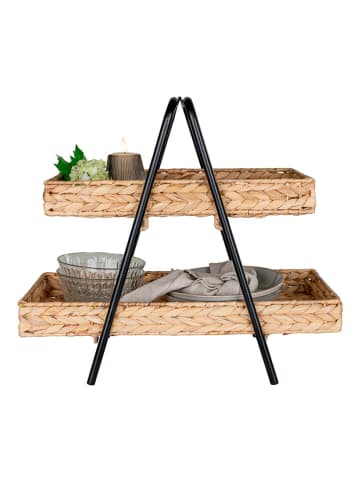 House Nordic Decoratief dienbladrek lichtbruin/zwart - (B)42 x (H)43,5 x (T)23 cm