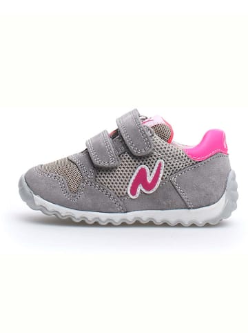 Naturino Leder-Sneakers "Sammy" in Grau/ Pink