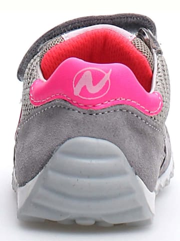 Naturino Leren sneakers "Sammy" grijs/roze