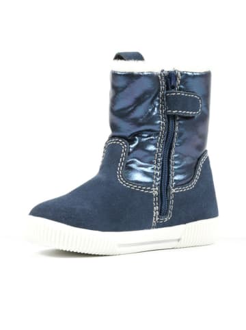 Richter Shoes Leder-Boots in Dunkelblau