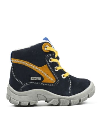 Richter Shoes Skórzane buty trekkingowe w kolorze granatowo-żółtym