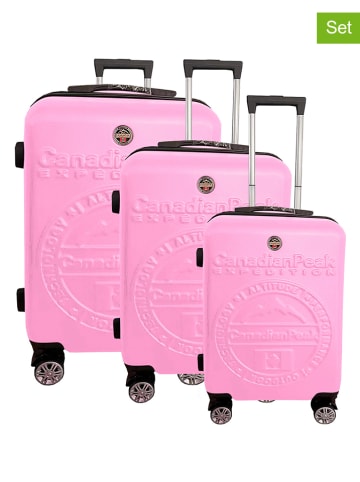 Canadian Peak 3tlg. Hardcase-Trolleyset "Stanislaseak" in Rosa
