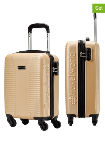 Travel World 2-delige hardcase-trolleyset "GBL" champagnekleurig