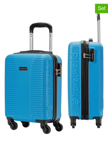 Travel World 2-delige hardcase-trolleyset "GBL" blauw