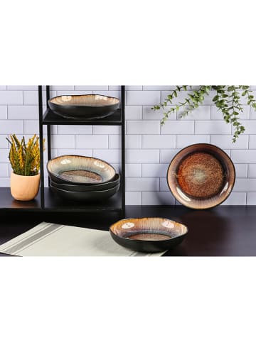 Björn 6er-Set: Suppenteller "Iris" in Braun - Ø 22,5 cm