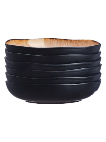 Björn 6er-Set: Suppenteller "Iris" in Braun - Ø 22,5 cm