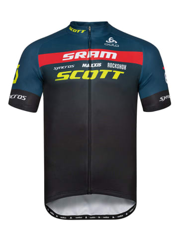 Odlo Koszulka kolarska "Scott" w kolorze czarno-morskim