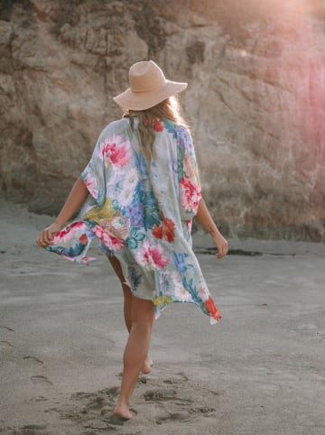 Milan Kiss Kimono w kolorze błękitnym ze wzorem
