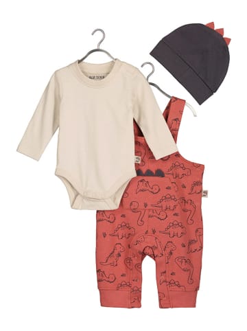 Blue Seven 3-delige outfit roestrood/crème/antraciet