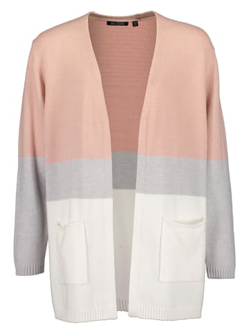 Blue Seven Long-Cardigan in Rosa/ Grau/ Creme