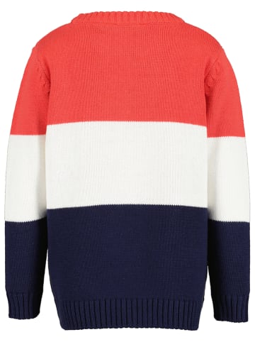 Blue Seven Sweter w kolorze granatowo-czerwono-białym