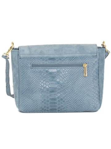 Mia Tomazzi Leren schoudertas "Dergano" lichtblauw - (B)21 x (H)26 x (D)16 cm