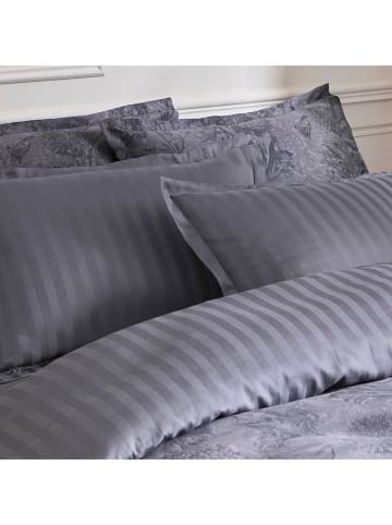 Rodier 2er-Set: Satin-Kissenhüllen "Toile Fleurie" in Anthrazit