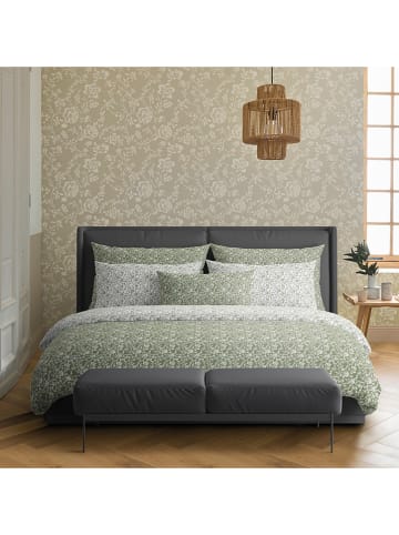 Rodier Satin-Bettwäsche-Set "Parterre de Roses" in Grün