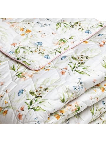 Rodier Satin-Tagesdecke "Jardin de Fleurs" in Weiß