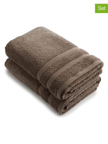 Rodier 2-delige set: badhanddoeken bruin