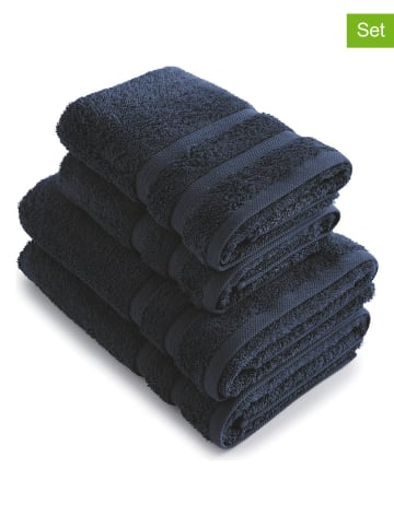 Rodier 4-delige handdoekenset donkerblauw