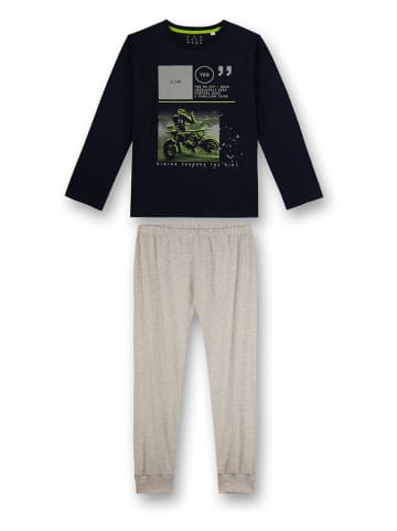 Sanetta Pyjama in Grau/ Dunkelblau