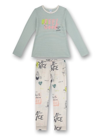 Sanetta Pyjama in Grün/ Creme