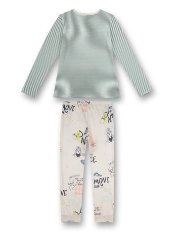 Sanetta Pyjama in Grün/ Creme