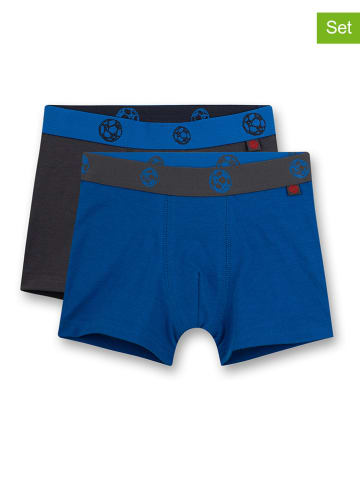 Sanetta 2-delige set: boxershorts antraciet/blauw