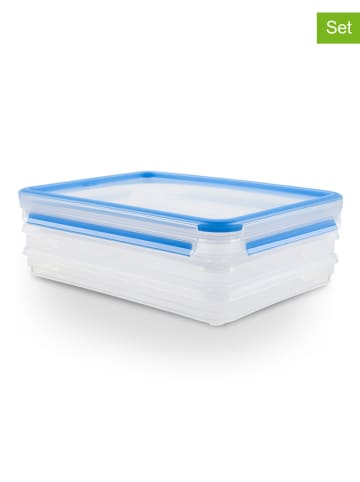 Emsa 3-delige set: vershouddozen "Clip & Close" blauw - 1 l