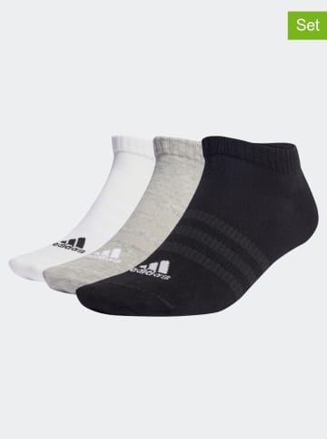 adidas 3er-Set: Funktionssocken in Schwarz/ Grau/ Weiß