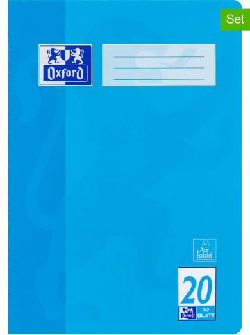 Oxford 10er-Set: Schulhefte "Oxford - Lineatur 20" in Blau - DIN A4