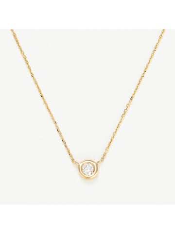 DIAMANTA Gouden ketting "Petit solitaire" met diamant - (L)42 cm