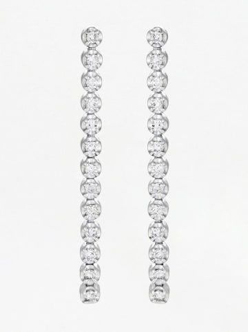 LA MAISON DE LA JOAILLERIE Witgouden oorstekers "Rivire" met diamanten