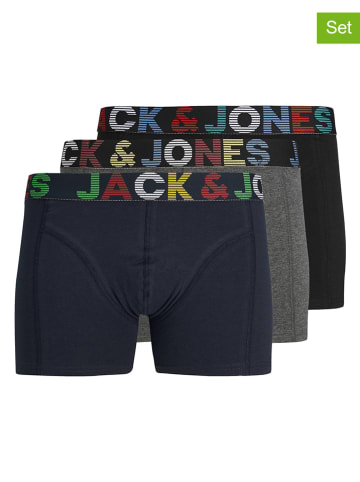 Jack & Jones 3-delige set: boxershorts "Ethan" donkerblauw/lichtgrijs/zwart