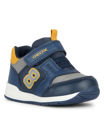 Geox Leder-Sneakers "Rishon" in Blau/ Gelb