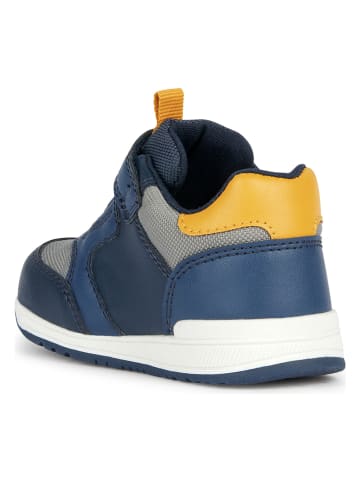 Geox Leder-Sneakers "Rishon" in Blau/ Gelb