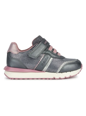 Geox Leder-Sneakers "Fastics" in Grau/ Rosa