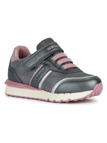 Geox Leder-Sneakers "Fastics" in Grau/ Rosa