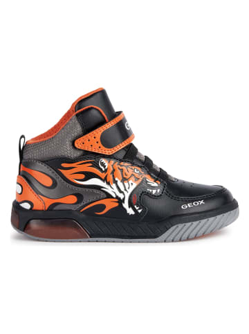 Geox Sneakersy "Inek" w kolorze czarno-pomaraÅ„czowym