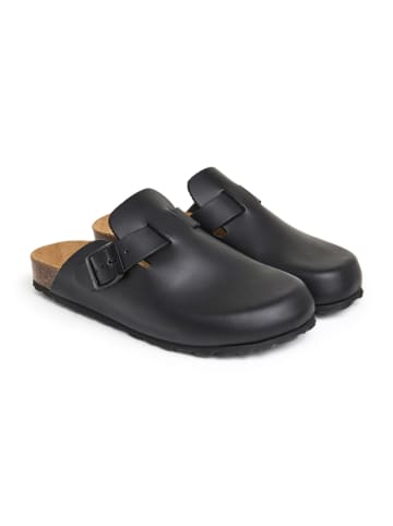 billowy Leren clogs zwart