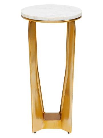 Kare Beistelltisch "Kala" in Gold/ Weiß - (H)57 x Ø 28 cm