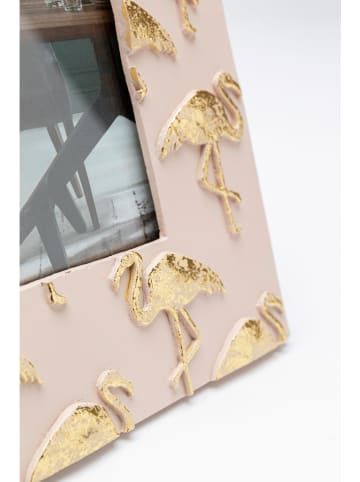 Kare Bilderrahmen "Flamingo" in Rosa/ Gold - (B)20,4 x (H)25,6 cm