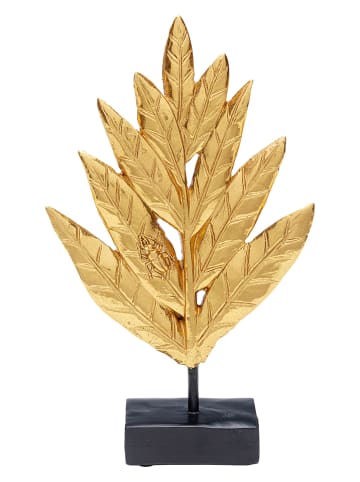 Kare Decoratief object "Leaves" goudkleurig - (B)15 x (H)25 x (D)4 cm