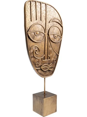 Kare Dekoobjekt "Mask Mathis" in Gold - (B)17,5 x (H)37 x (T)7 cm
