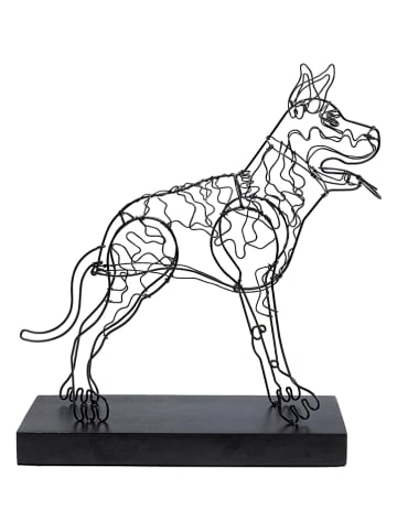 Kare Dekoobjekt "Attack Dog" in Schwarz - (B)30,5 x (H)35,5 x (T)13 cm
