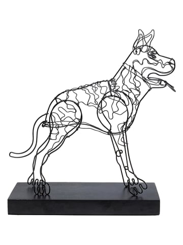 Kare Figurka dekoracyjna w kolorze czarnym - 30,5 x 35,5 x 13 cm