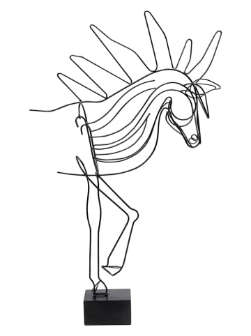 Kare Dekoobjekt "Horse" in Schwarz - (B)32 x (H)51 x (T)8 cm