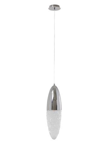 Kare Hanglamp "Frozen" Chrom/transparant - (H)60 x Ø 14 cm