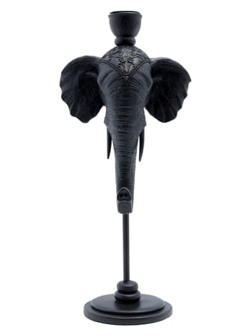 Kare Świecznik "Elephant Head" w kolorze czarnym - 16 x 35,5 x 11,5 cm