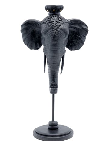 Kare Świecznik "Elephant Head" w kolorze czarnym - 26 x 48,5 x 17,5 cm