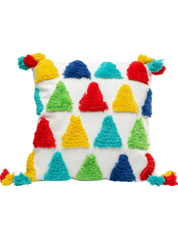 Kare Poduszka "Colourful Triangles" w kolorze białym ze wzorem - 45 x 45 cm