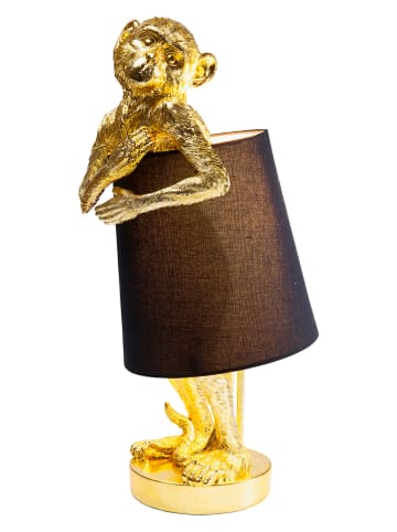 Kare Tafellamp "Animal - Monkey" goudkleurig/zwart - (H)56 x Ø 23 cm