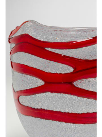 Kare Wazon w kolorze szaro-czerwonym - wys.19 x Ø 20 cm